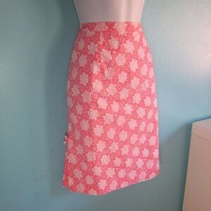 Tibi VINTAGE Pink Cotton Skirt Womens Size 4 with 27" Waist Lily Pulitzer Style